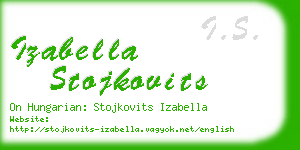 izabella stojkovits business card